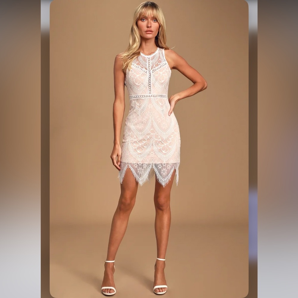 Serious Love White Lace Bodycon Dress